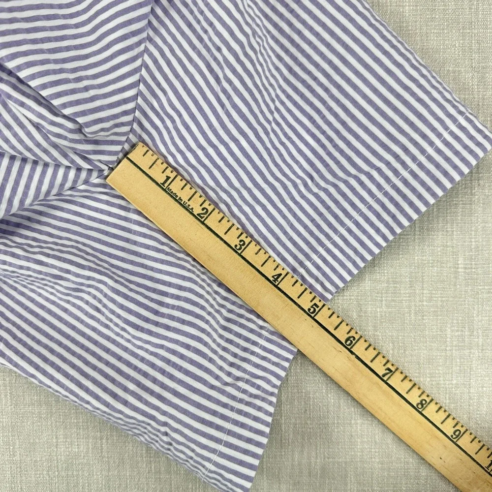 Haspel Swim Trunks Mens Medium Purple Seersucker Striped Beach Shorts NWT